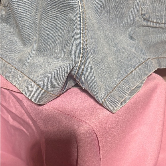 Blue Jumpsuit with Short Sleeves and Lightweight Fabric - Picture 2 of 7